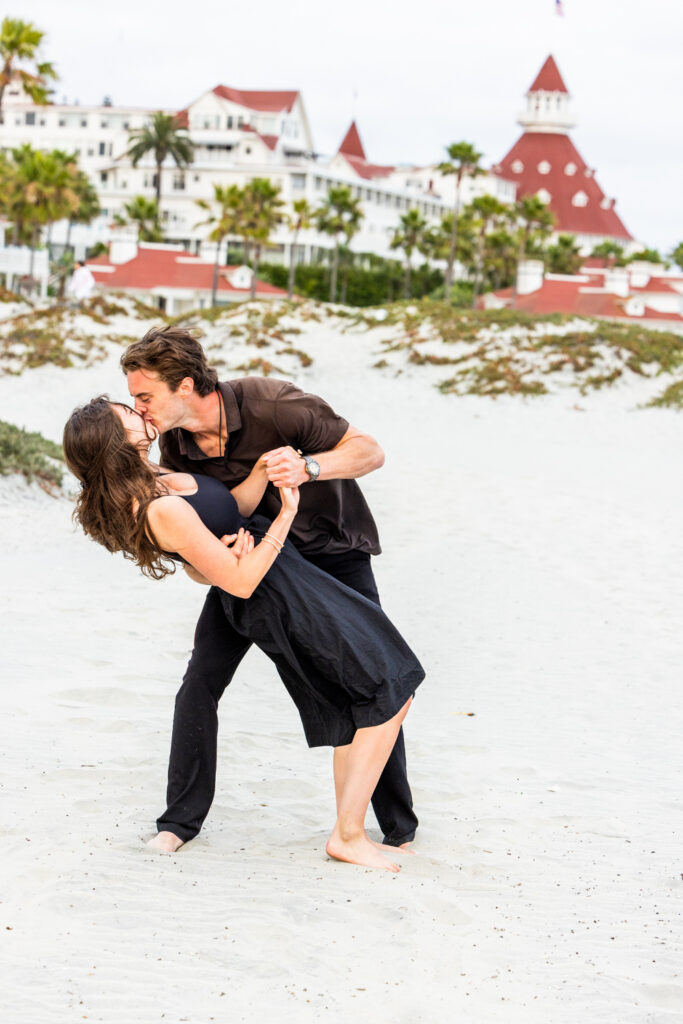 Coronado Engagement Photographer | The Sweetest Shell Hunt Proposal in the Sand Dunes san diego beach photography